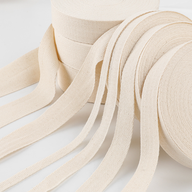 Textile And Sewing Supply - Bej Kurdeleler 10/15/20/25/30/40/50/60mm Genişlik Dimi Pamuk