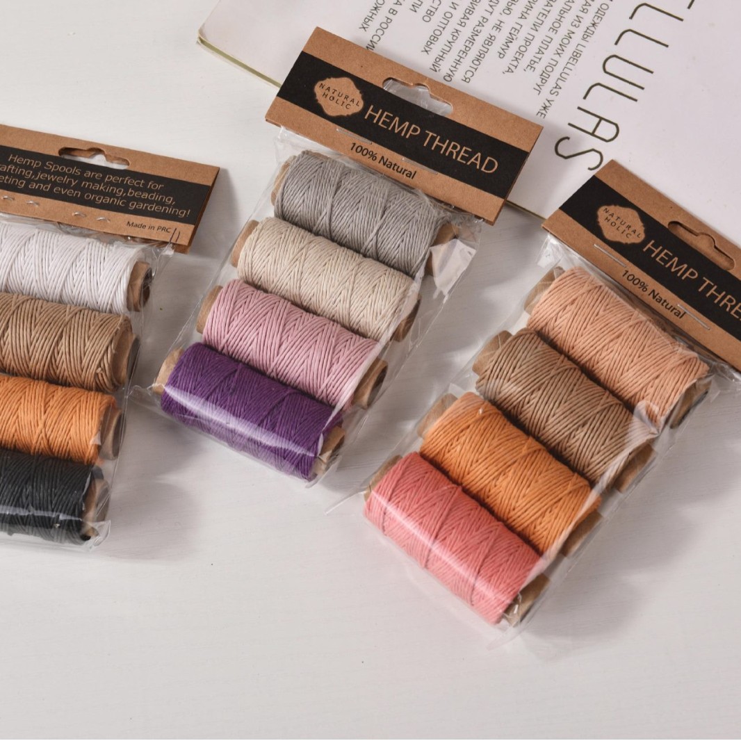 Textile And Sewing Supply - 4 adet Renkli Kenevir Mumlu İp