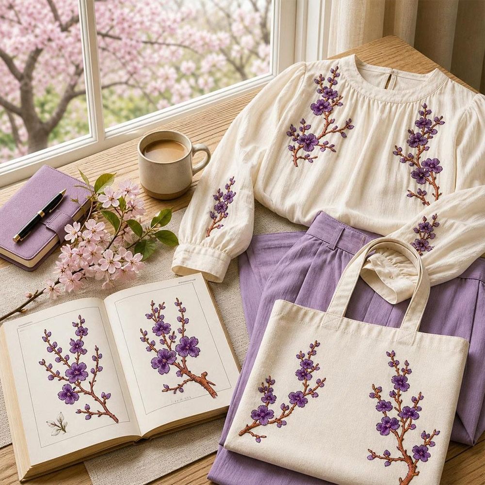 Sewing In Textile - Kendin Yap Kiraz Çiçeği Ütüyle Yapışan