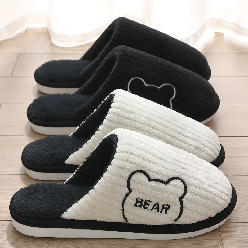 Sewing Fleece - Kışlık Sıcak Peluş Terlik Erkek Kalın