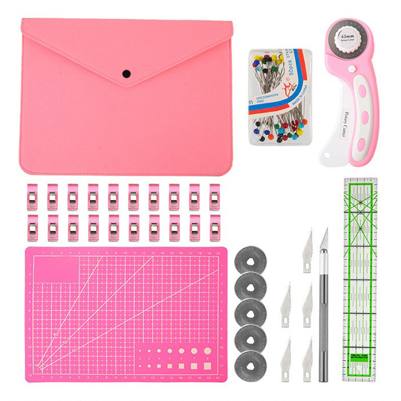 Rotary Cutter Fabric - Döner Kesici Seti Pembe - Kapitone
