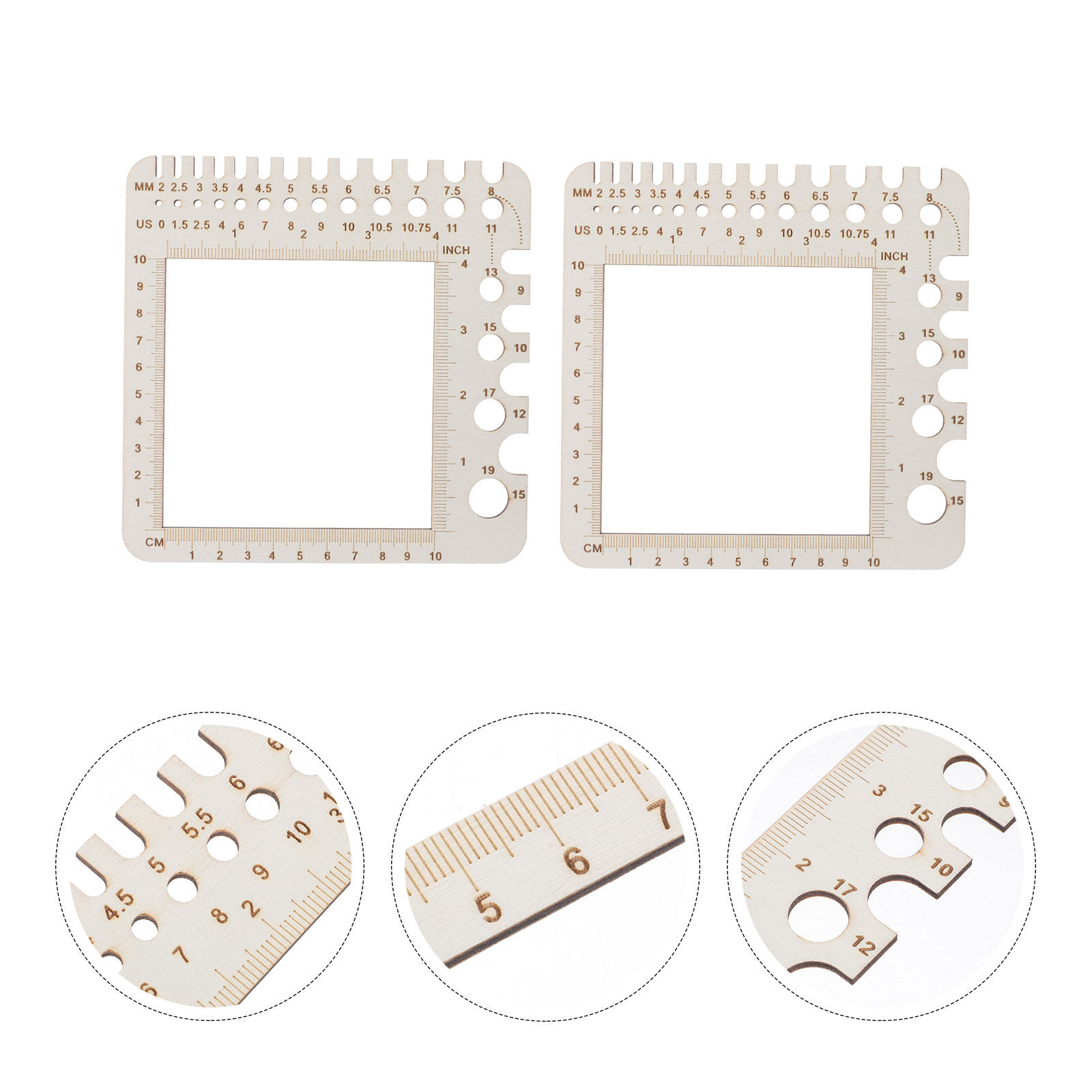 2 Adet Ahşap Örgü Ölçü Cetveli - Sewing Gauge Ruler incelemesi ve fiyatı