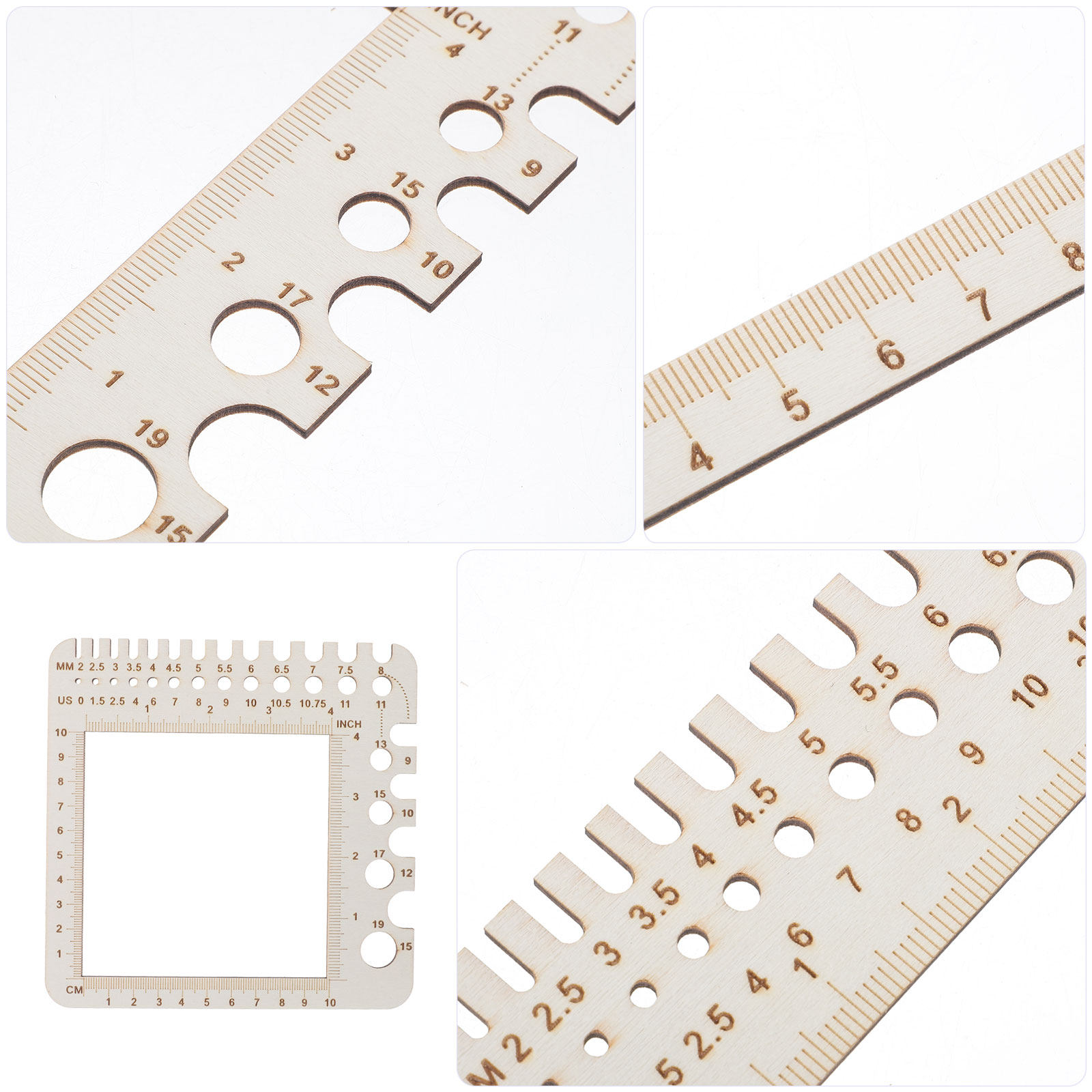 2 Adet Ahşap Örgü Ölçü Cetveli - Sewing Gauge Ruler incelemesi ve fiyatı