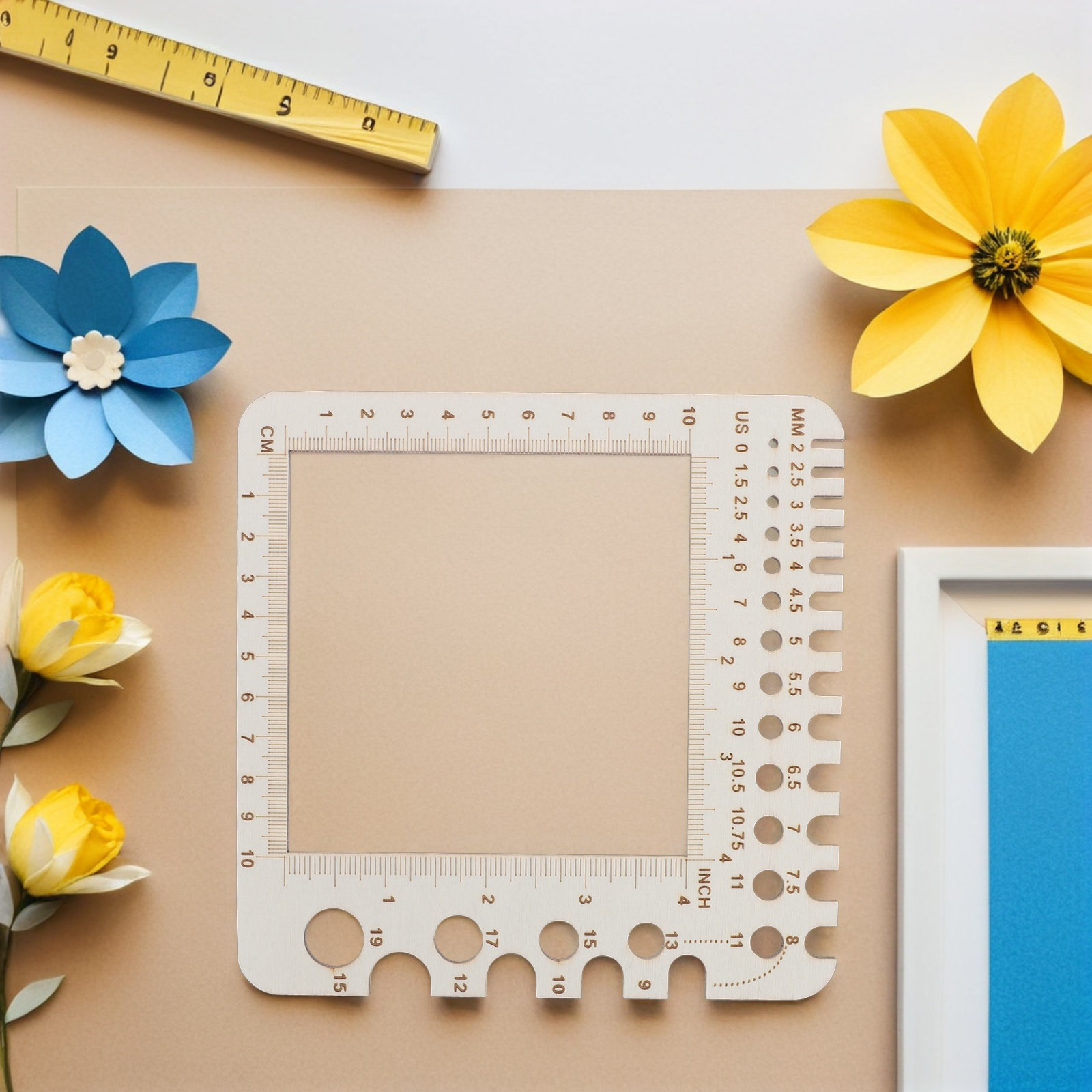2 Adet Ahşap Örgü Ölçü Cetveli - Sewing Gauge Ruler incelemesi ve fiyatı