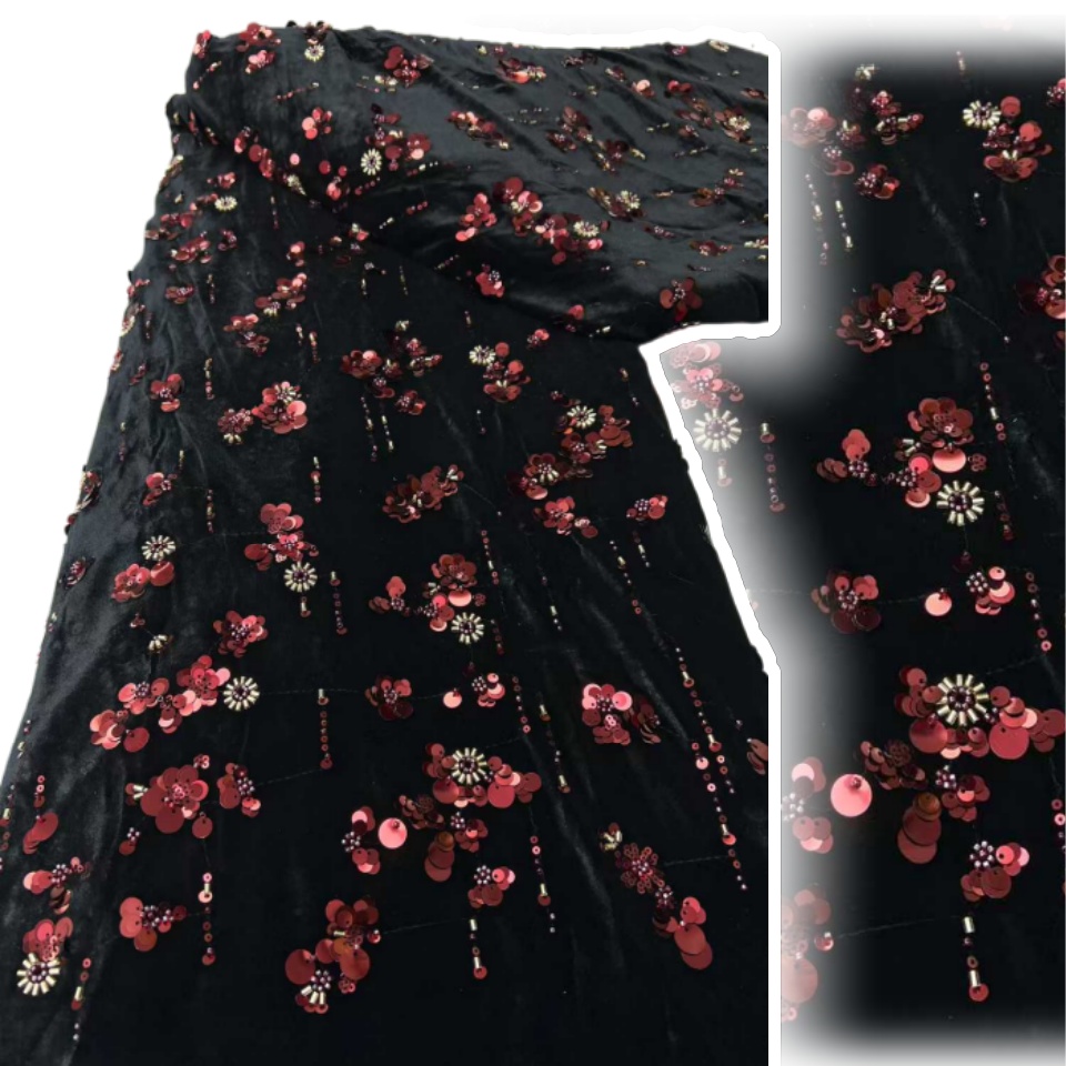 Afrika Pullu Kadife Dantel Kum - Sewing Velvet Fabric incelemesi ve fiyatı