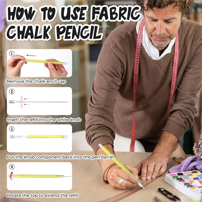 Beyaz Yeniden Doldurulabilir K - Tailor Chalk Marker incelemesi ve fiyatı